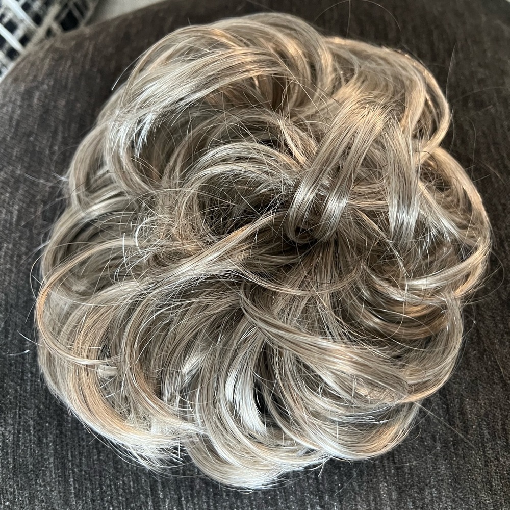 Grey Heat resistant hair bun